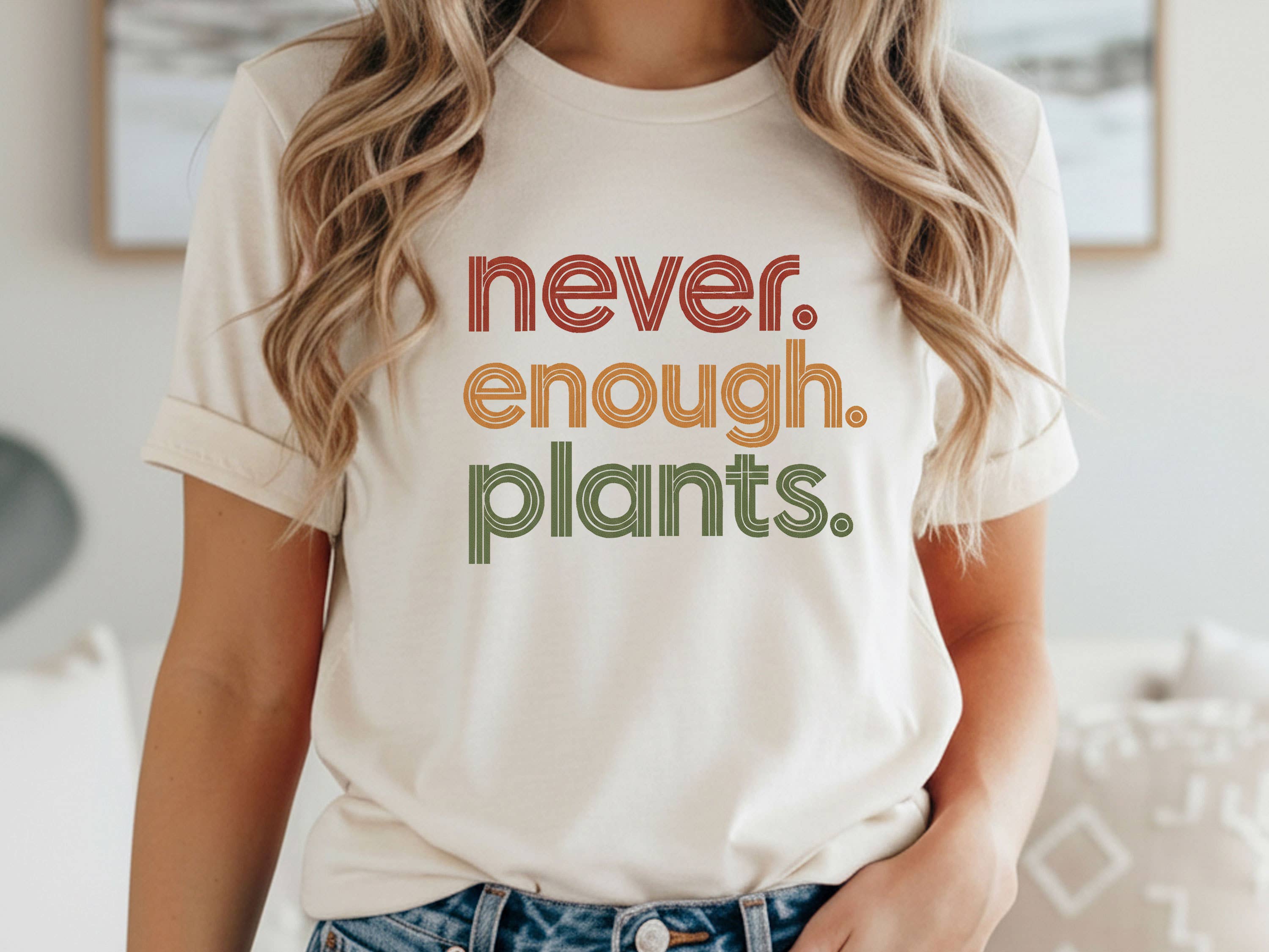 Never Enough Plants Shirt Retro Plant Lover Tee Botanical