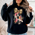Faux Glitter Patchwork Ghost Shirt, Spooky Coquette Hoodie