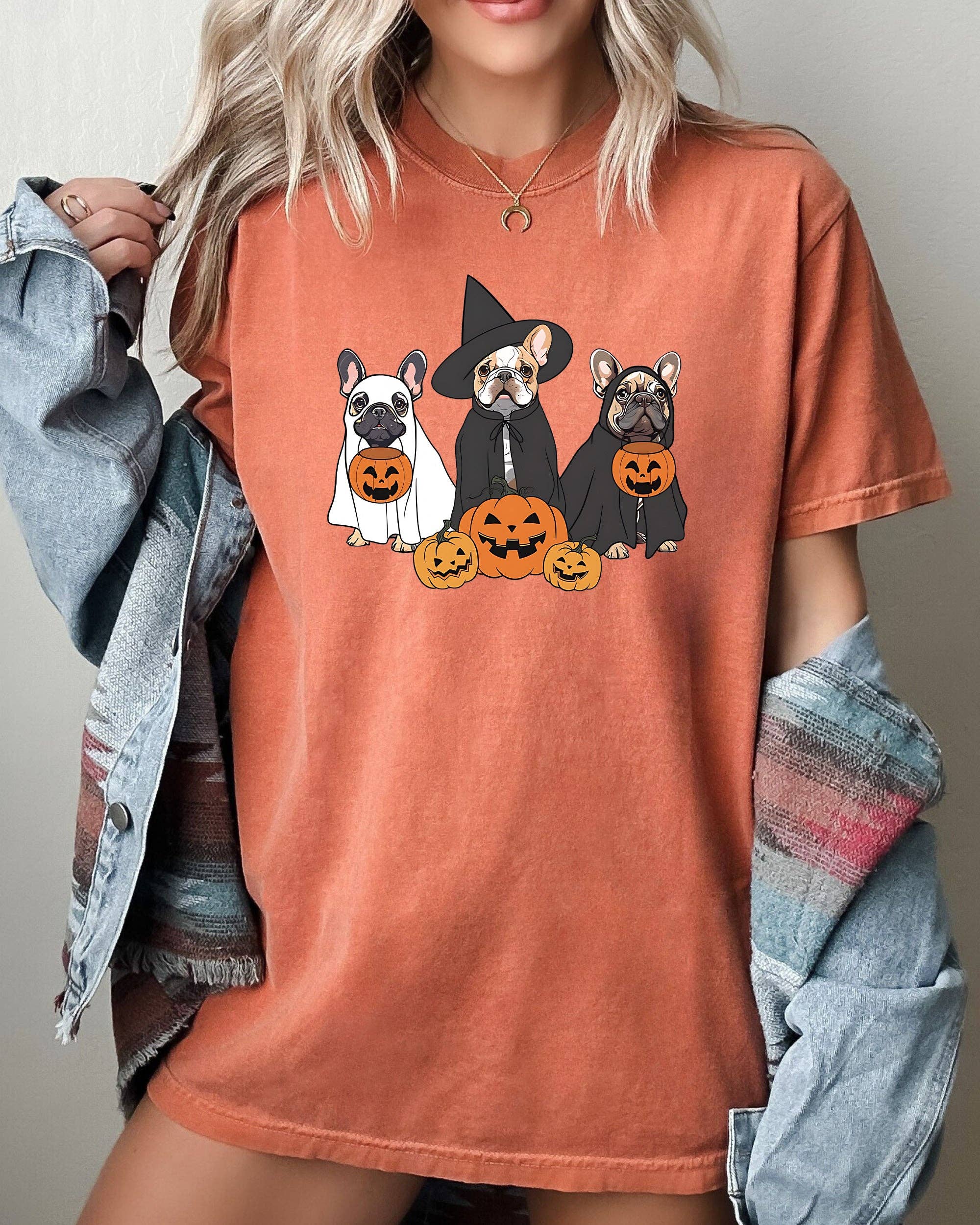 Ghost Dogs, Skeleton, Funny, Pumpkin, Halloween T-Shirt