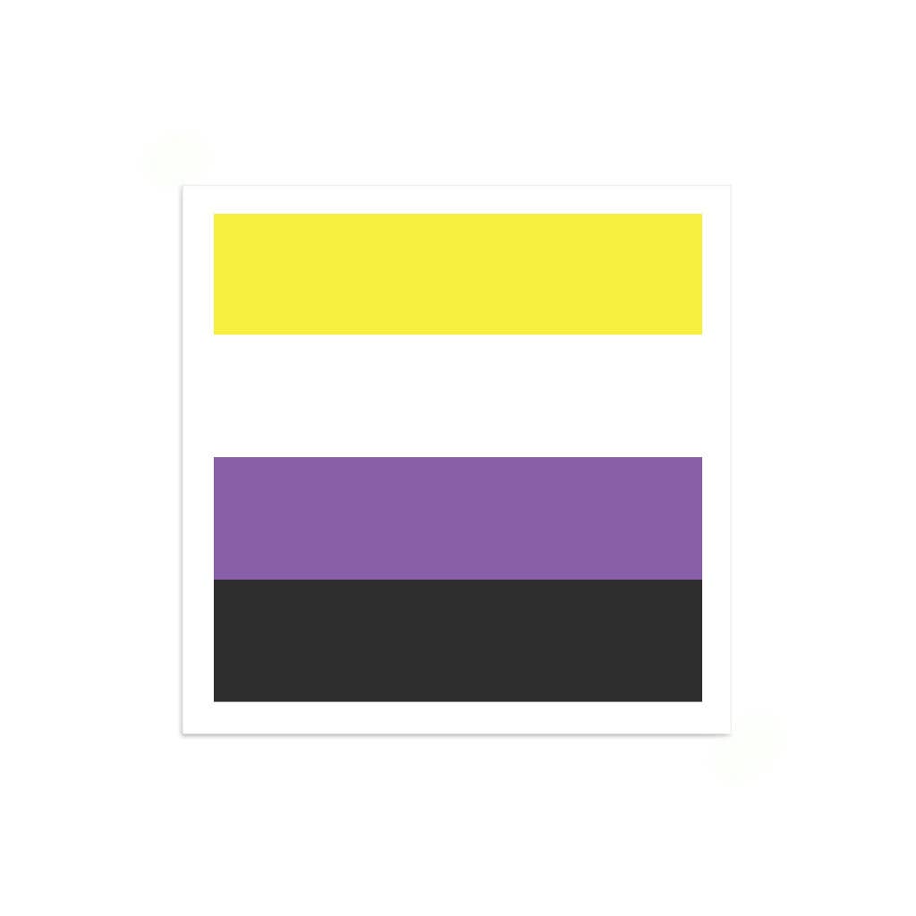Non-Binary Pride Flag Mini Square Sticker