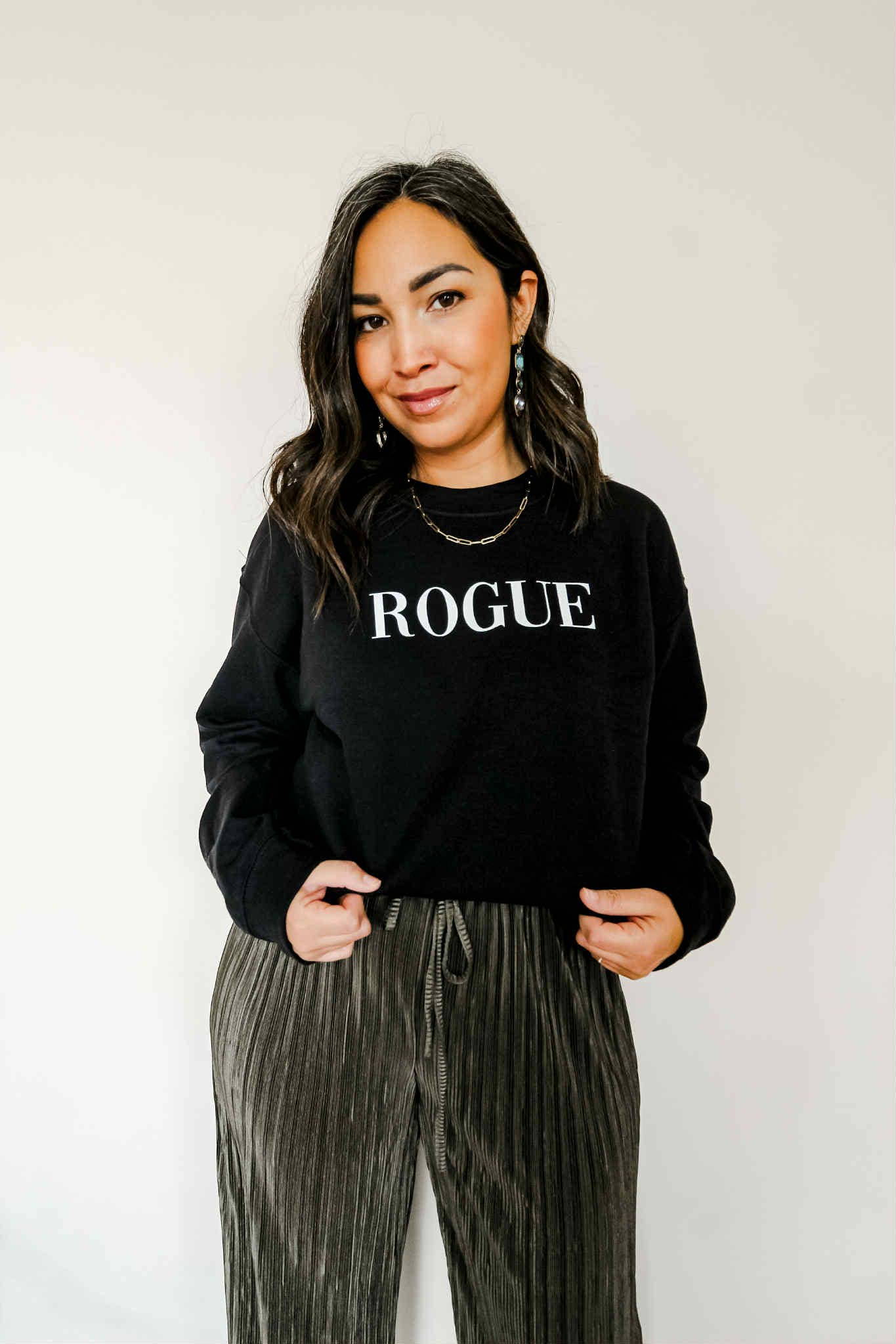 Rogue Funny Black Sweatshirt, Crewneck, Fall Crewneck