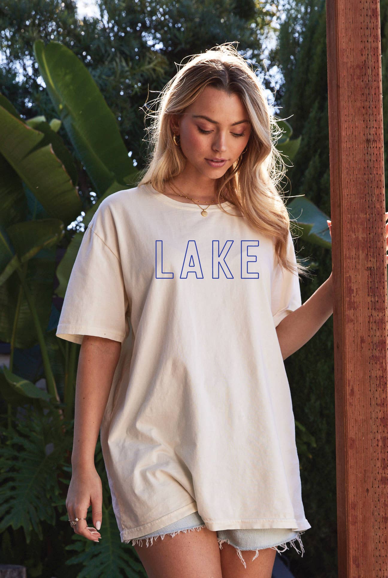 Lake Outline Oversized Graphic Top
