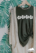 Hibiscus Row Puff Graphic T-Shirt