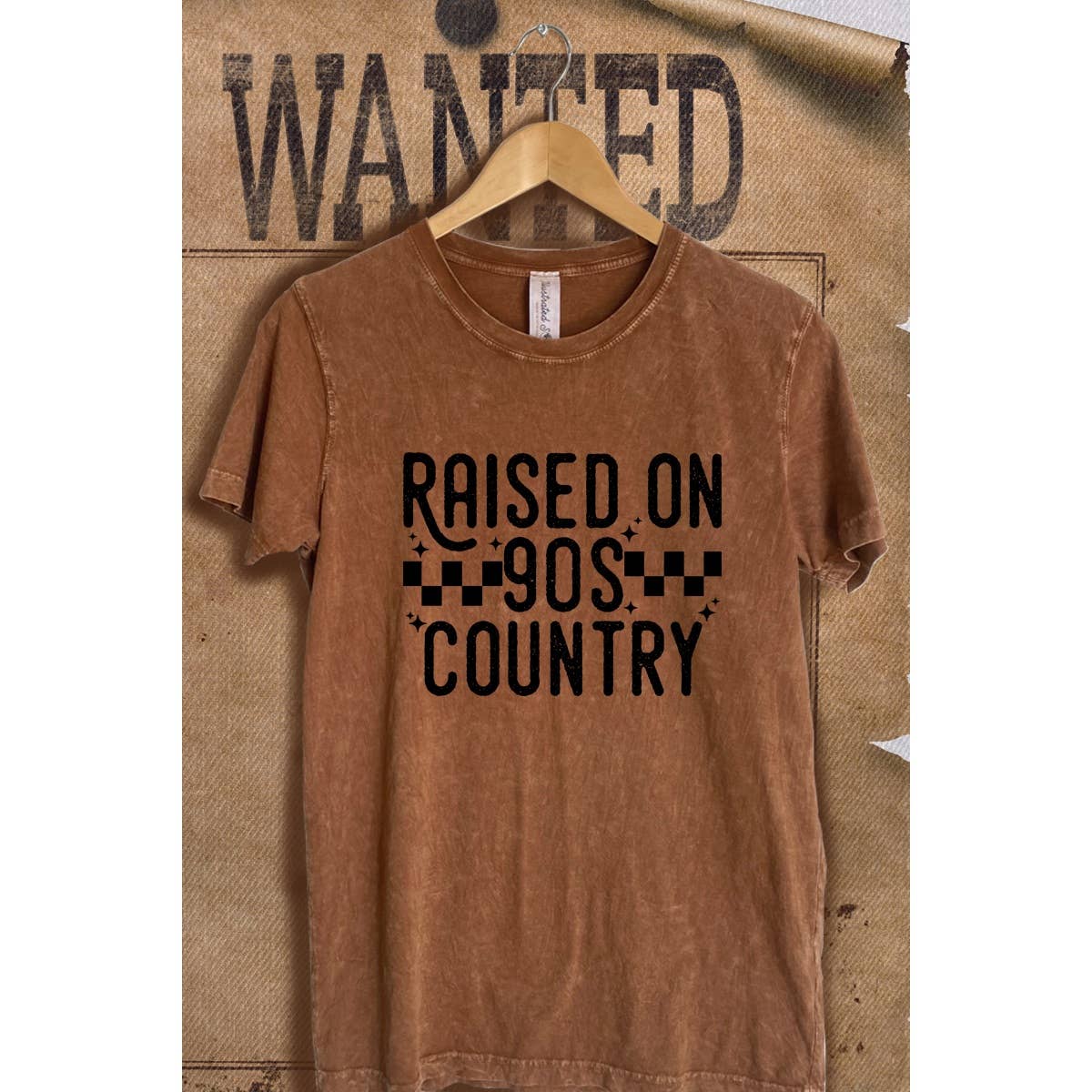 Raised On 90S Country  Mineral Wash  Graphic  Tee
