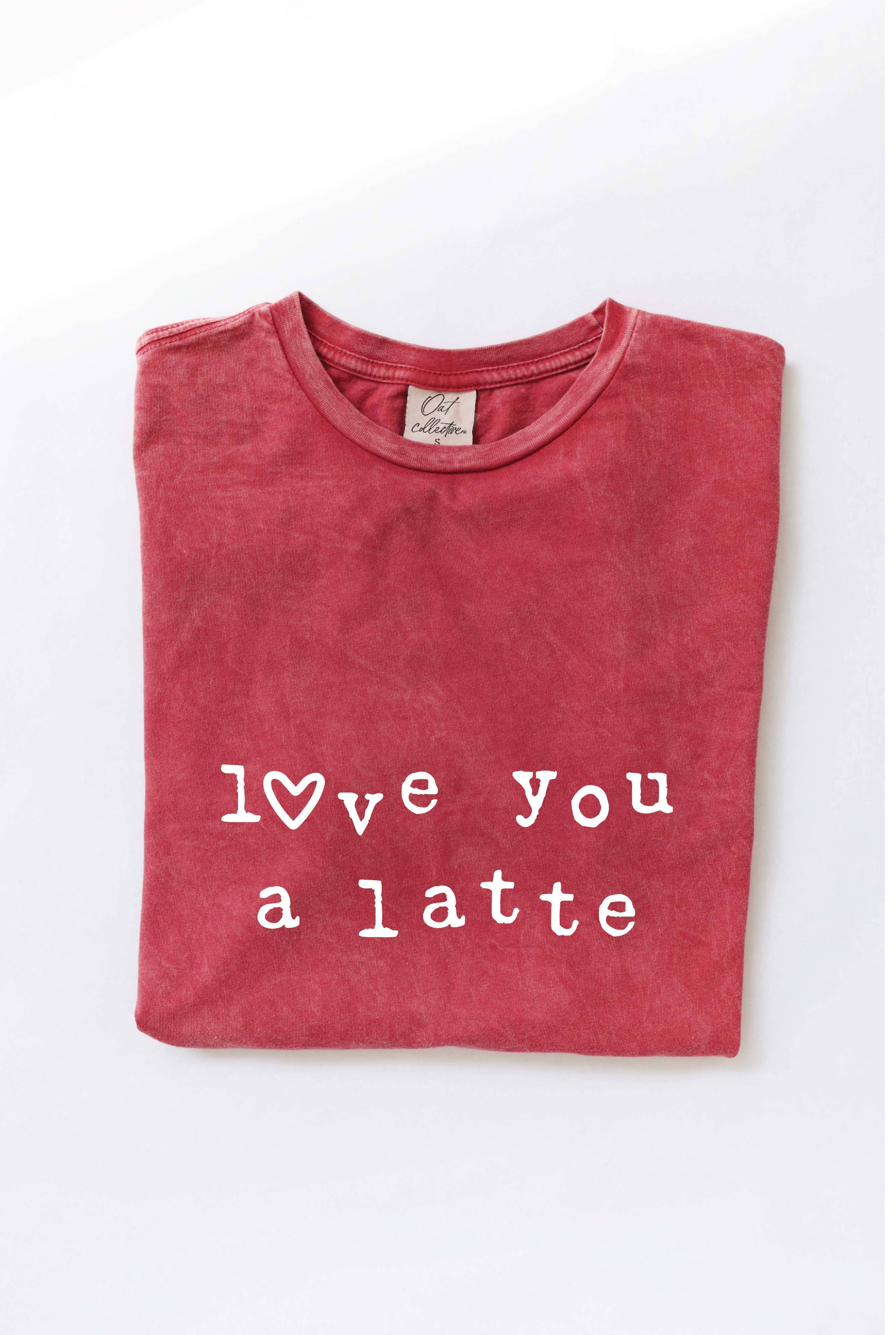 Love You A Latte Mineral Washed Graphic Top