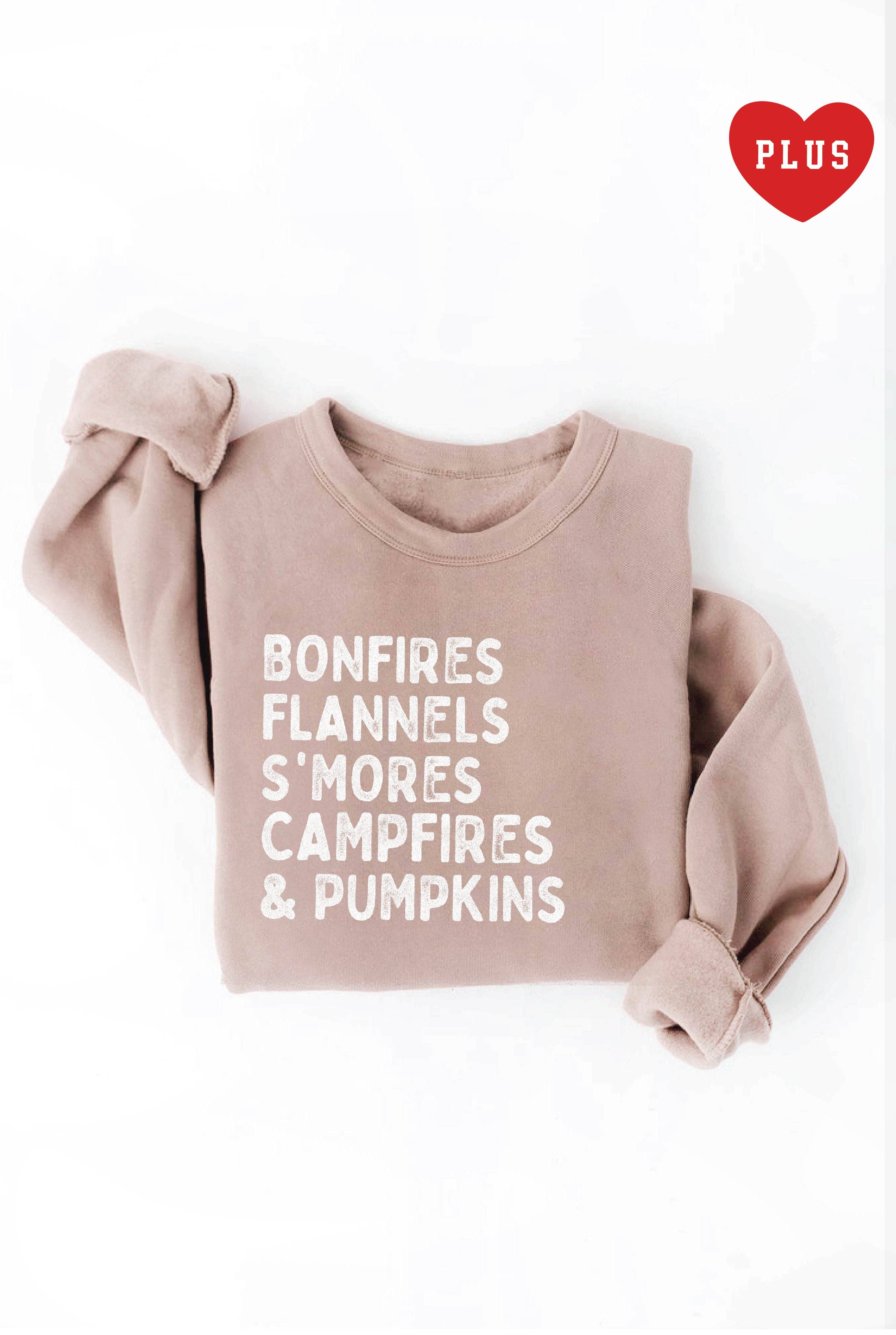 Bonfires Flannels Plus Graphic Sweatshirt