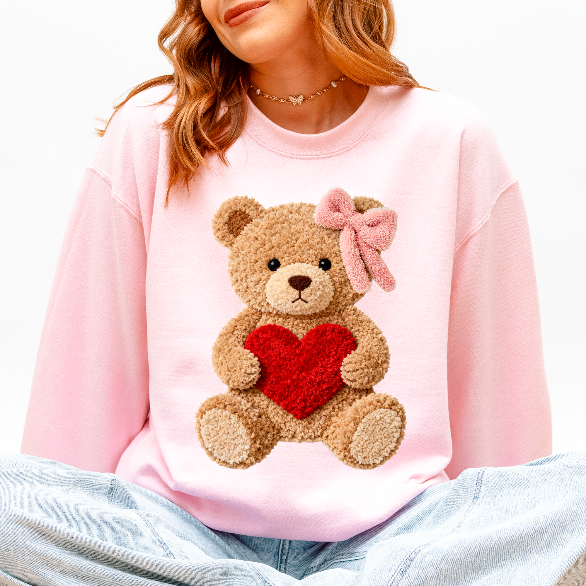 Teddy Bear, Adorable Valentine's Day, Love Sweatshirt