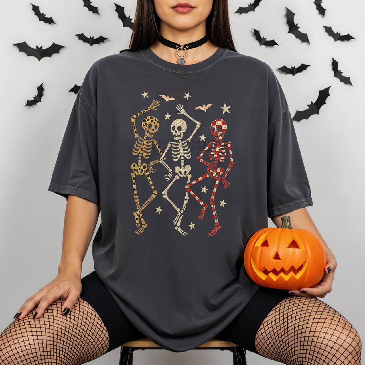 Dancing Patterned Skeletons Tee