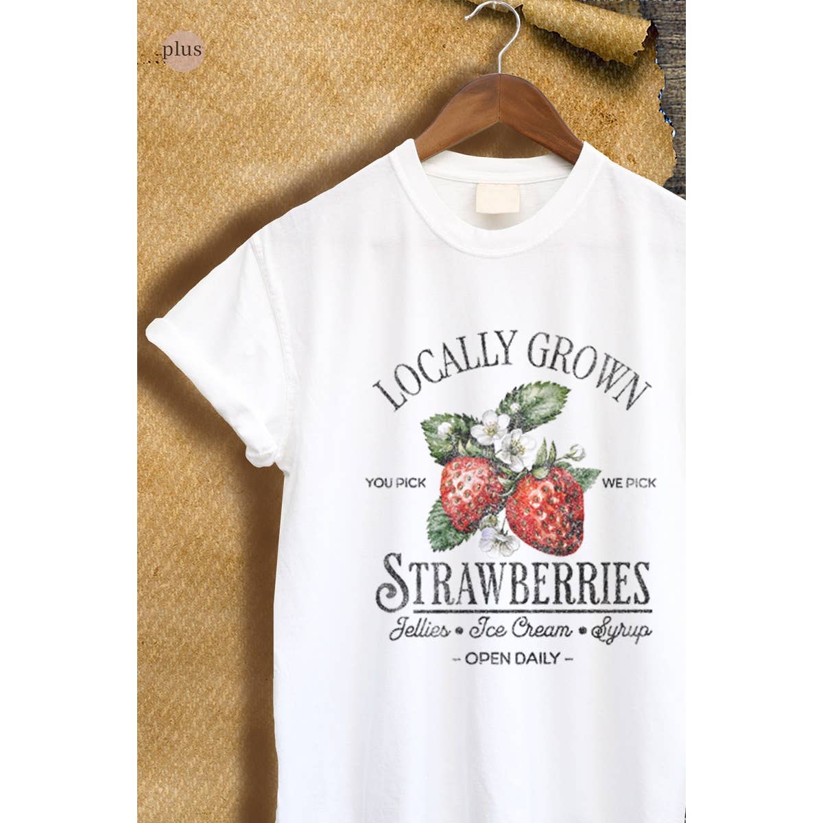 Locally Grown Strawberry Vintage Graphic Plus Tee