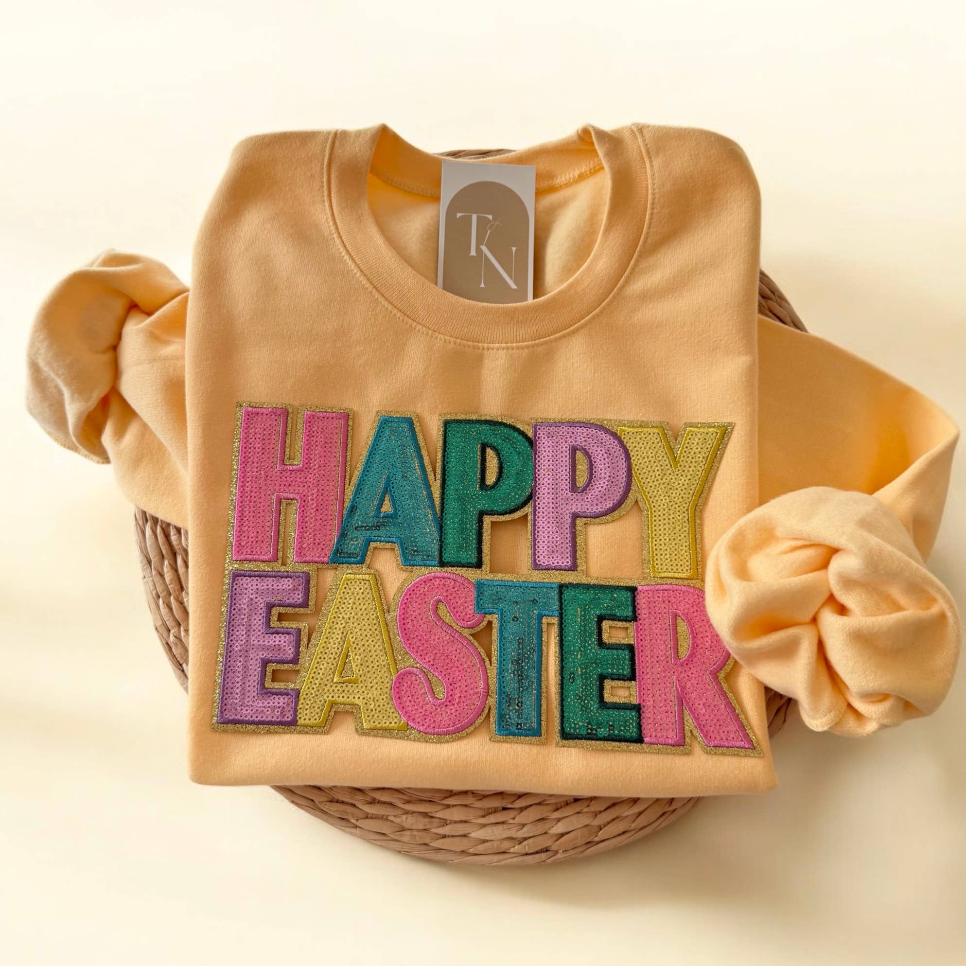 Sequins Happy Easter Sweatshirt,Easter Sweatshirt For Women