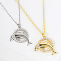 18K Gold White Gold Dipped Dolphin Necklace
