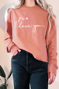 P.S I Love You Puff Graphic Terry Sweatshirts