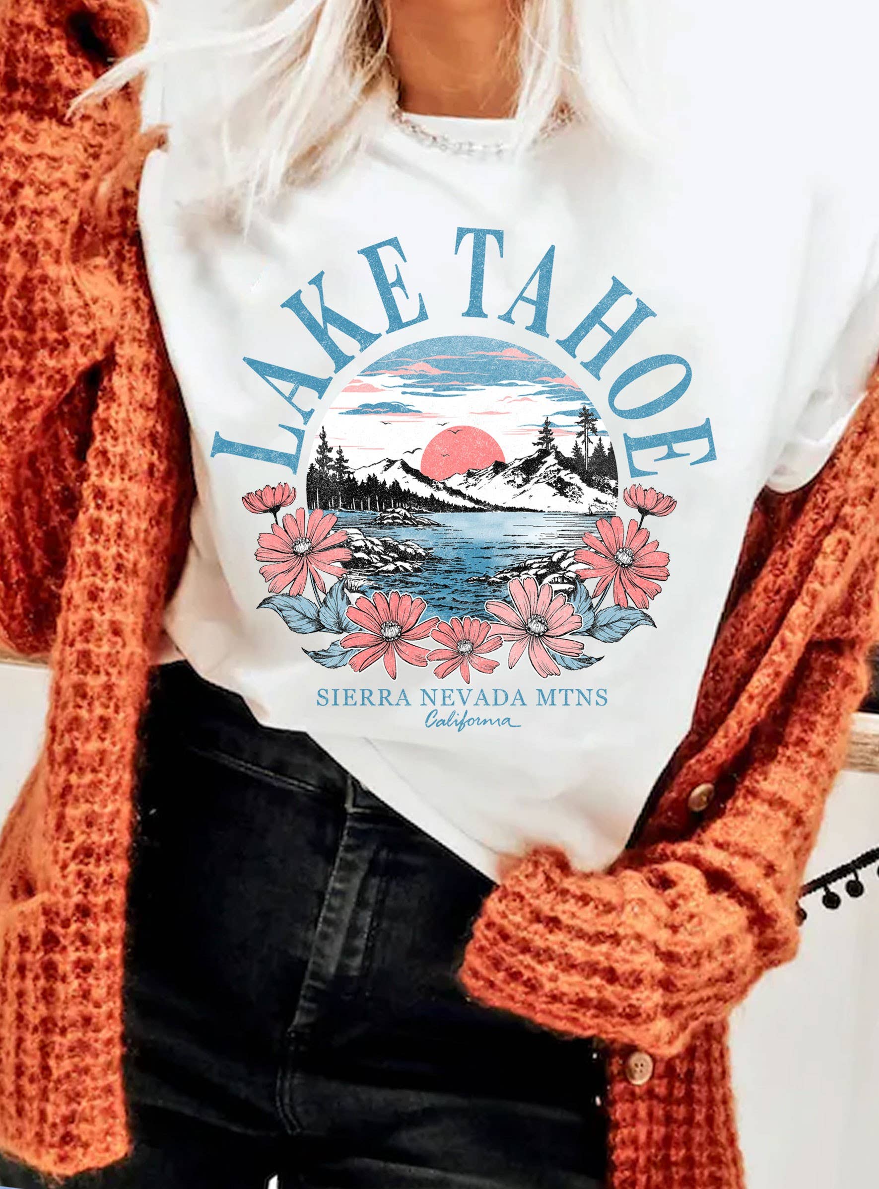 Lake Tahoe Flower Graphic Tshirts