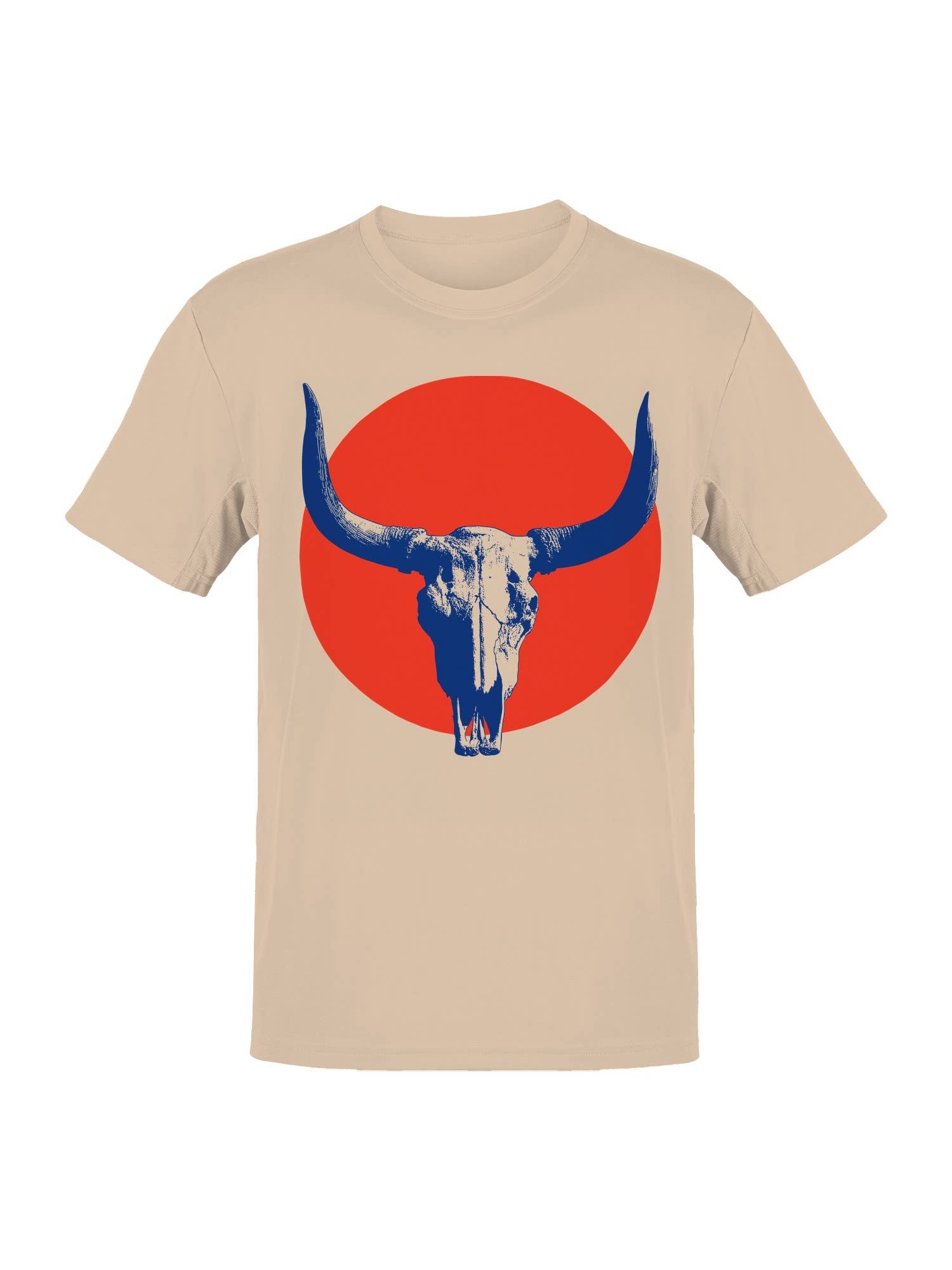 Western Skull Art with Red Sun Men's T-Shirt