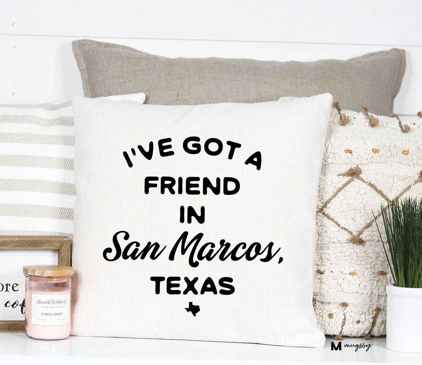 Personalized Friend in City / State Pillow, Custom Pillow