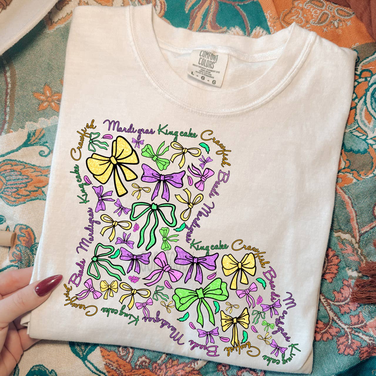 Louisiana Mardi Gras Bows Tee