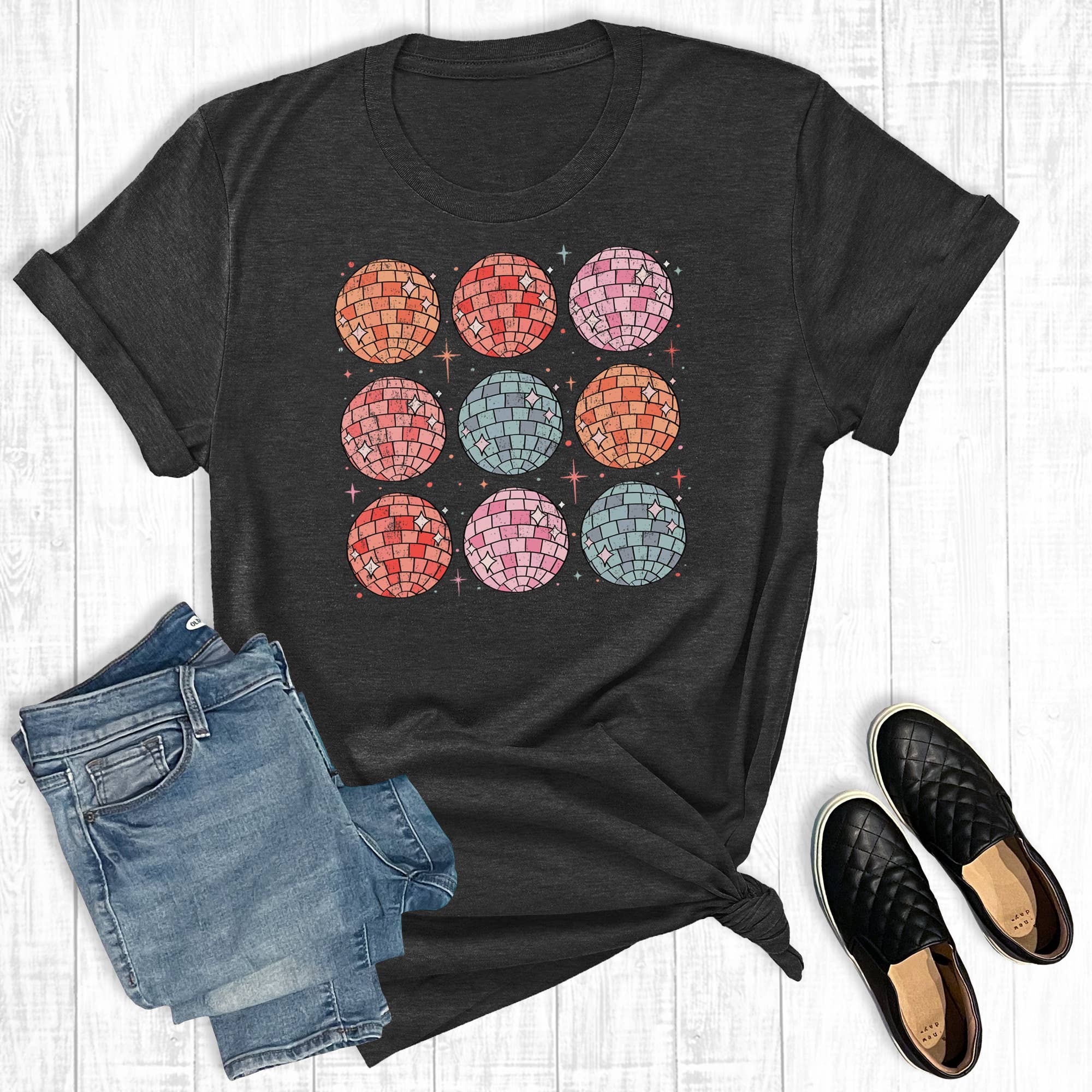 New Years 2024 Disco Balls Graphic Tee
