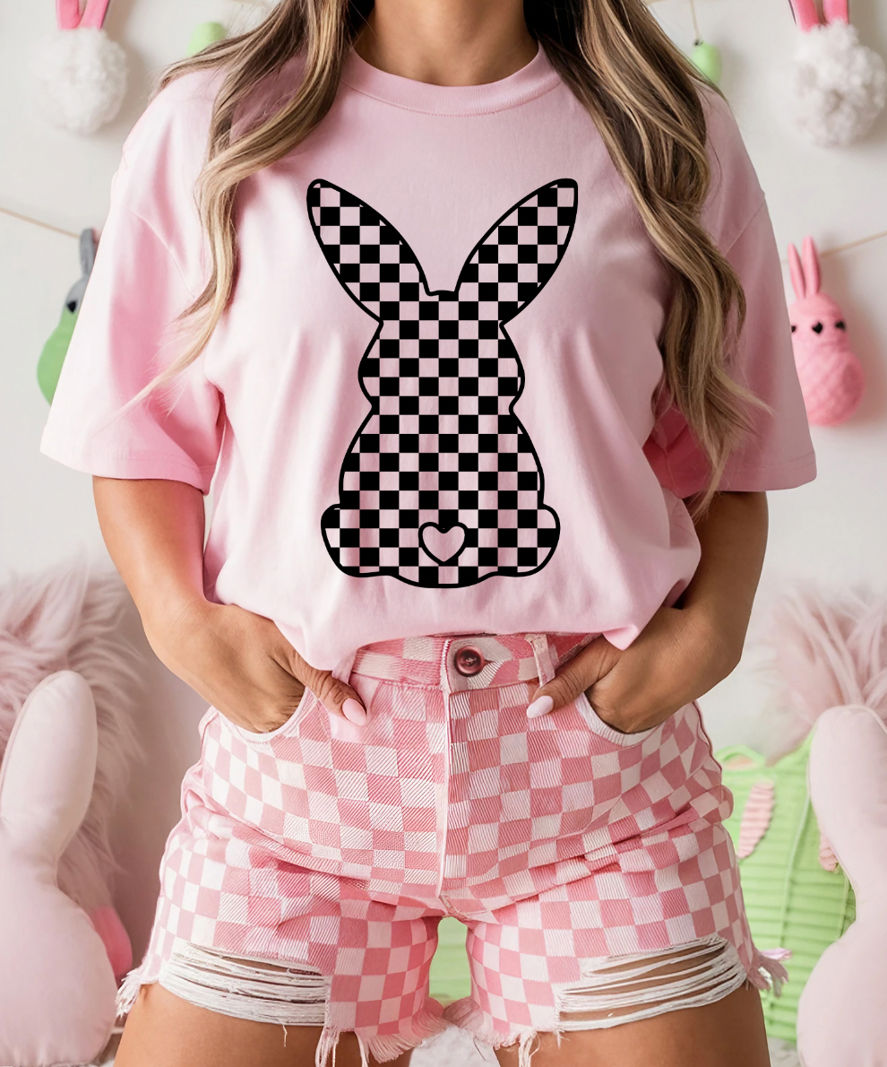 Checkered Eastery Bunny - Multiple Color Options