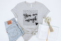 You Are Enough Words Collage Grey Faith Based Graphic Tee