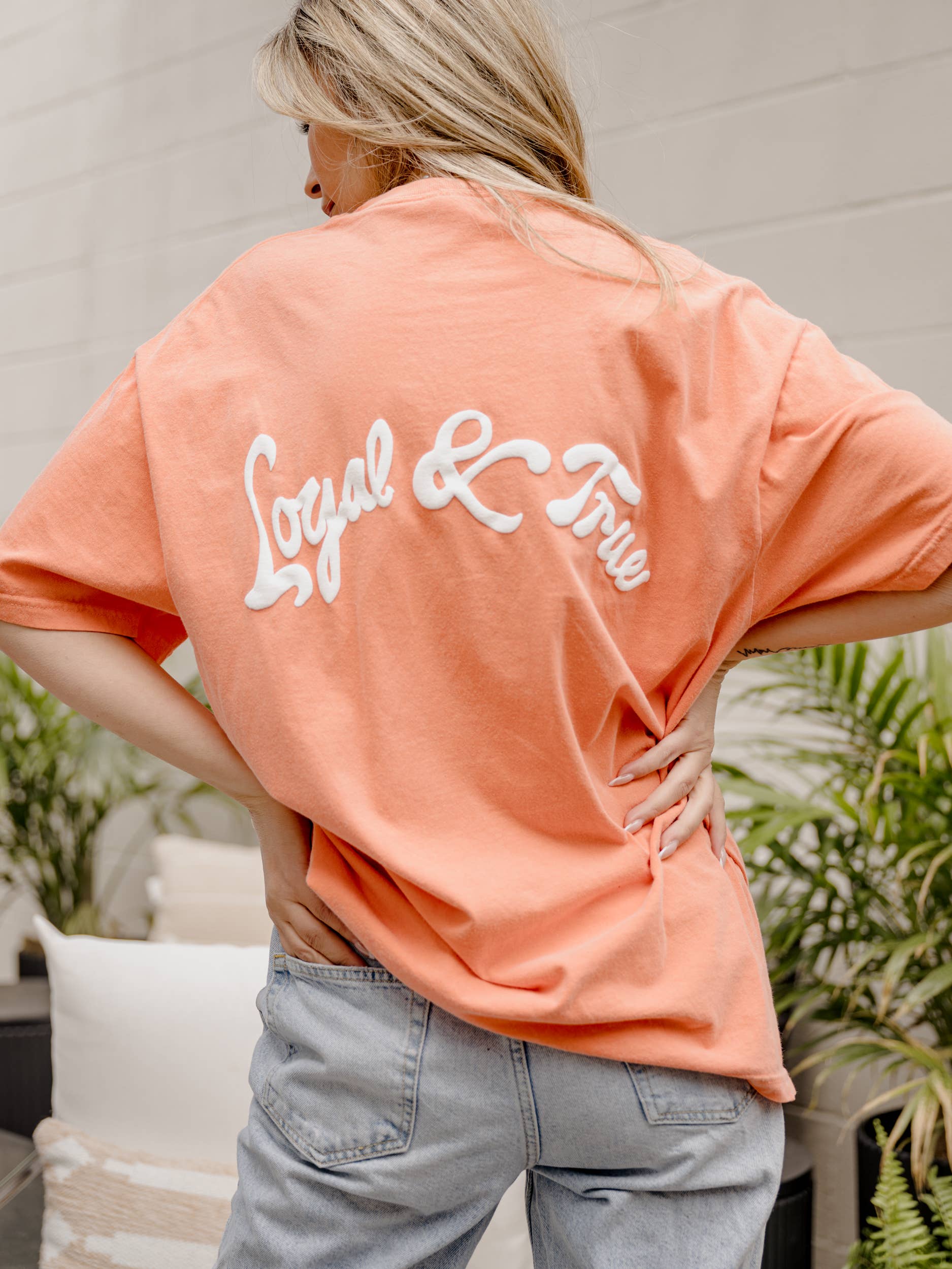 Osu Cowboys Lyric Puff Ink Orange Comfort Colors Tee
