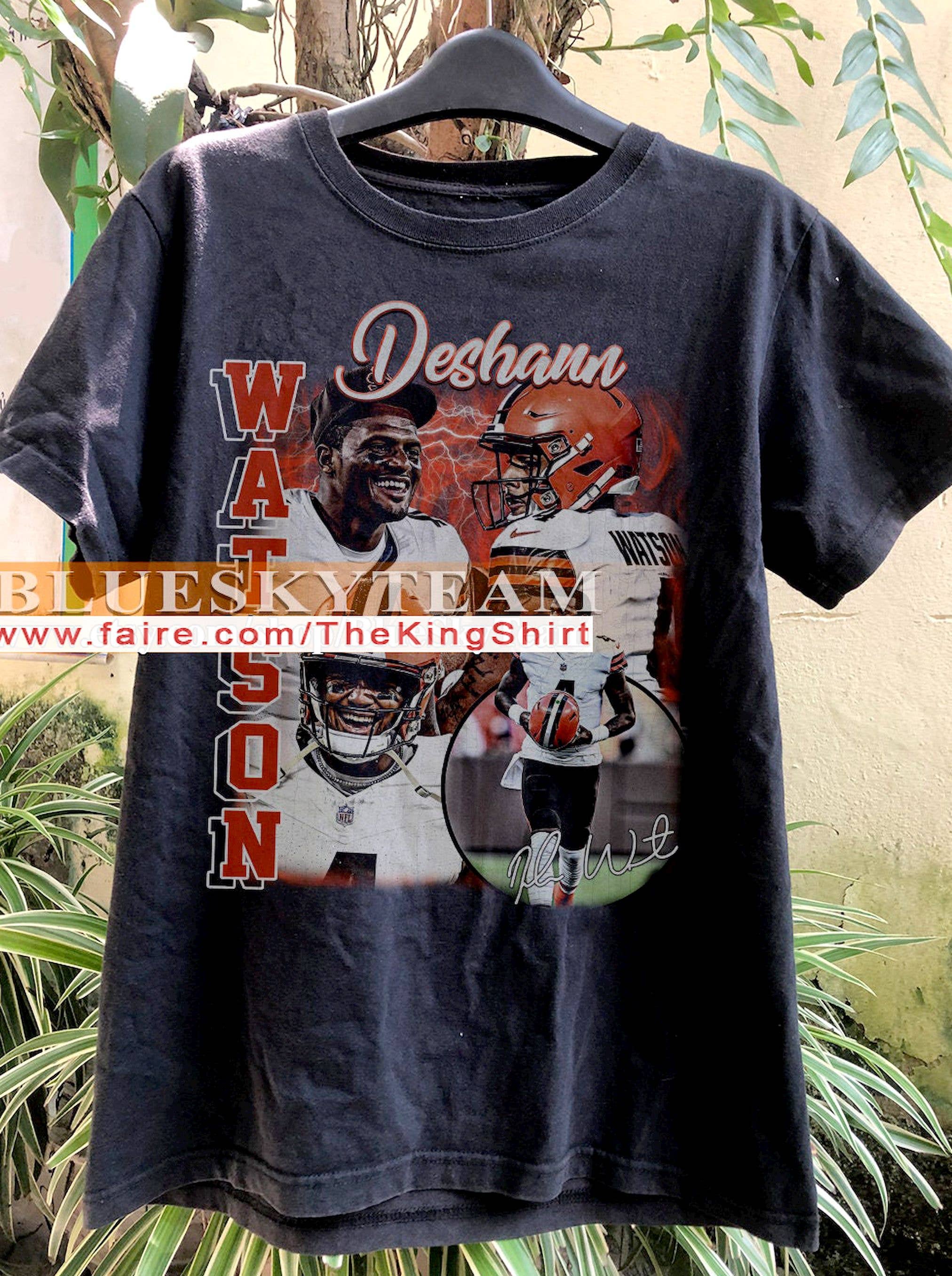Vintage 90s Deshaun Watson T-Shirt Retro Football Bootleg Te