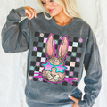 Retro Bunny Comfort Color Easter Graphic Tee Crewneck