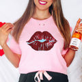 Red Lips Sequin Patch Everyday Tee