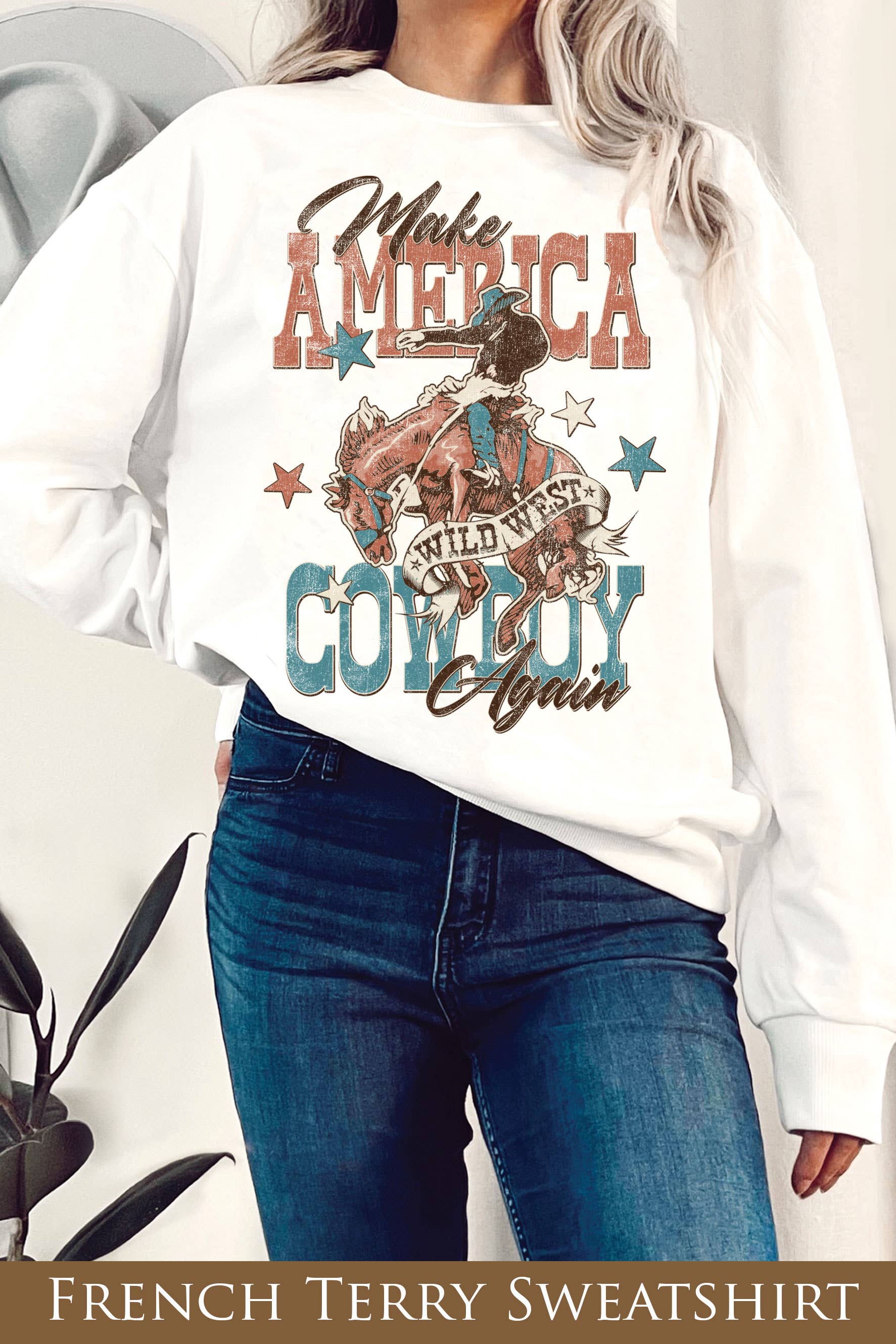 Make America Cowboy Again Graphix Terry Sweatshirts