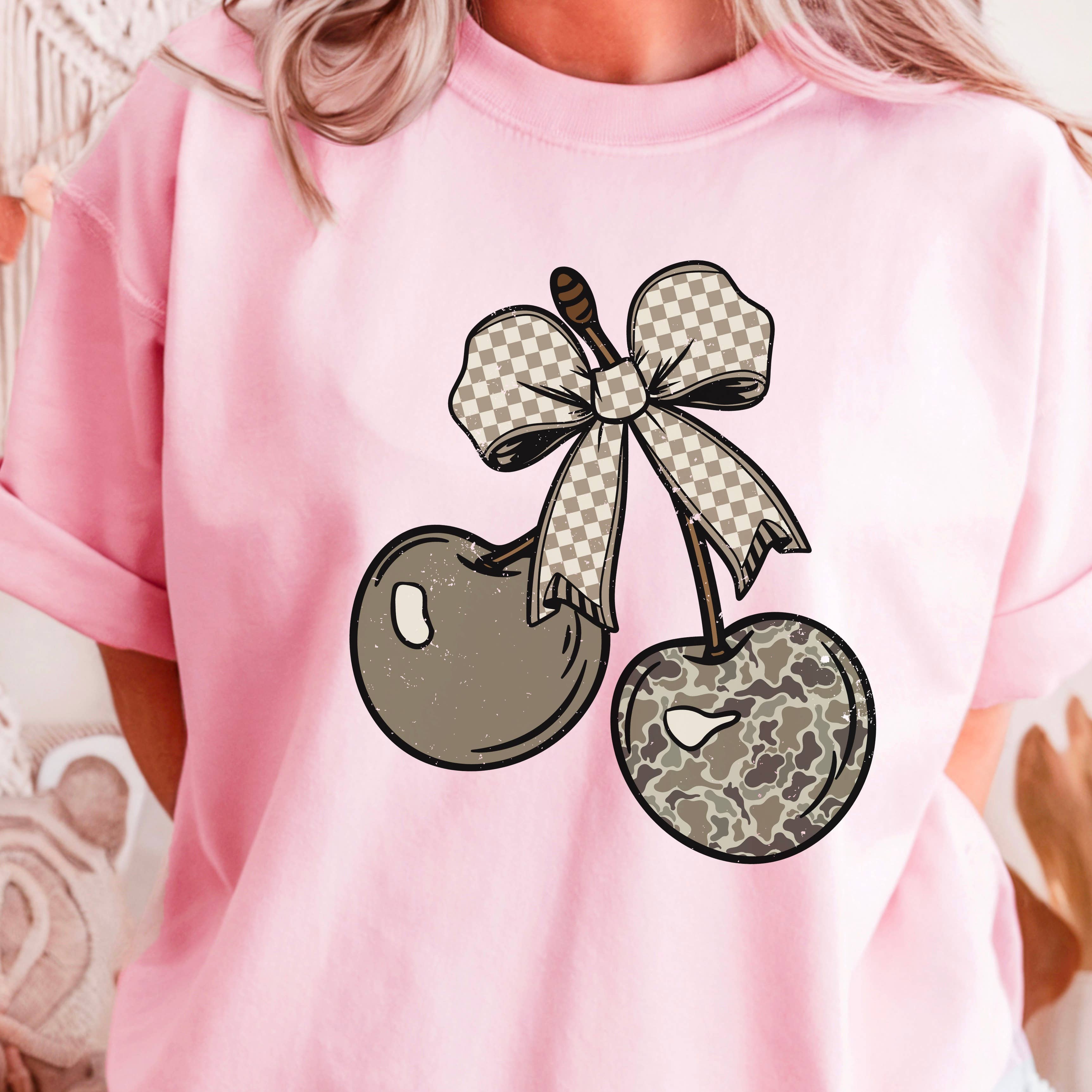 Camo Cherries Southern Graphic T-Shirt | Gildan