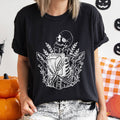 Skeleton and the Book Retro Halloween T-Shirt White Print