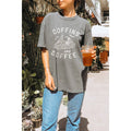 Coffins and Coffee Vintage Graphic Oversized Tee