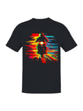 Neon Glitch Motorcycle Journey Men's T-Shirt