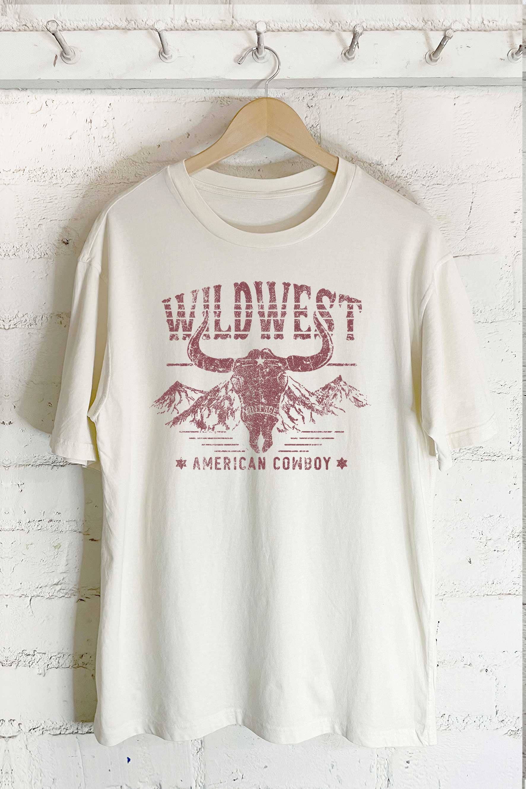 Wild West Cow Skull Oversize Graphic Tshirts