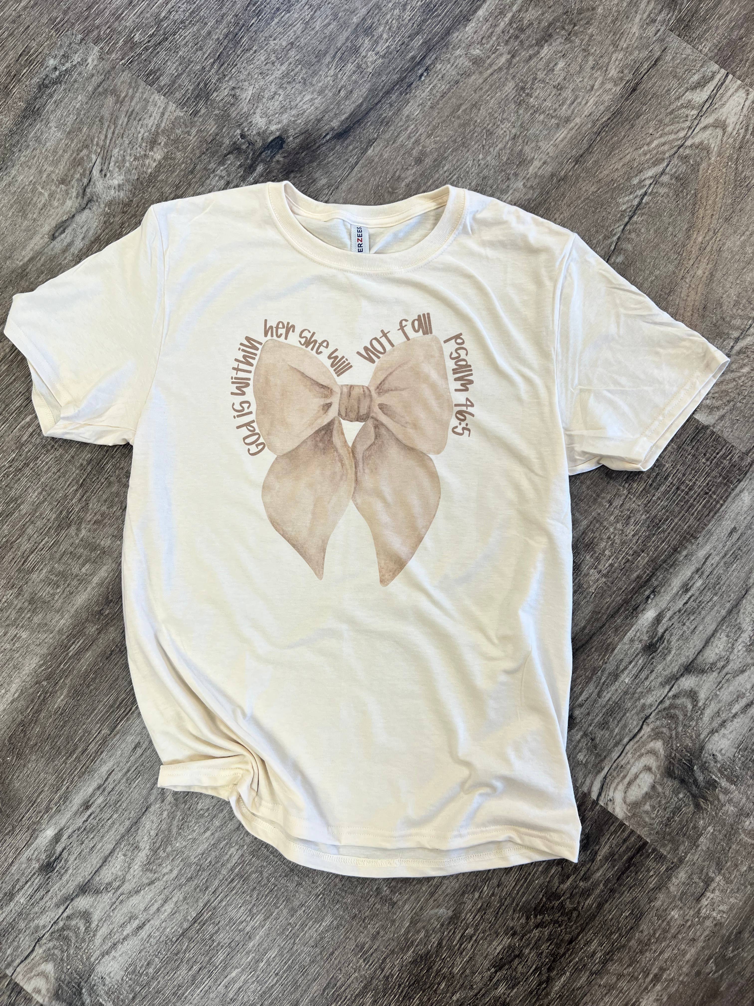 God Is Within Her Psalm 46:5 On Cream Tee