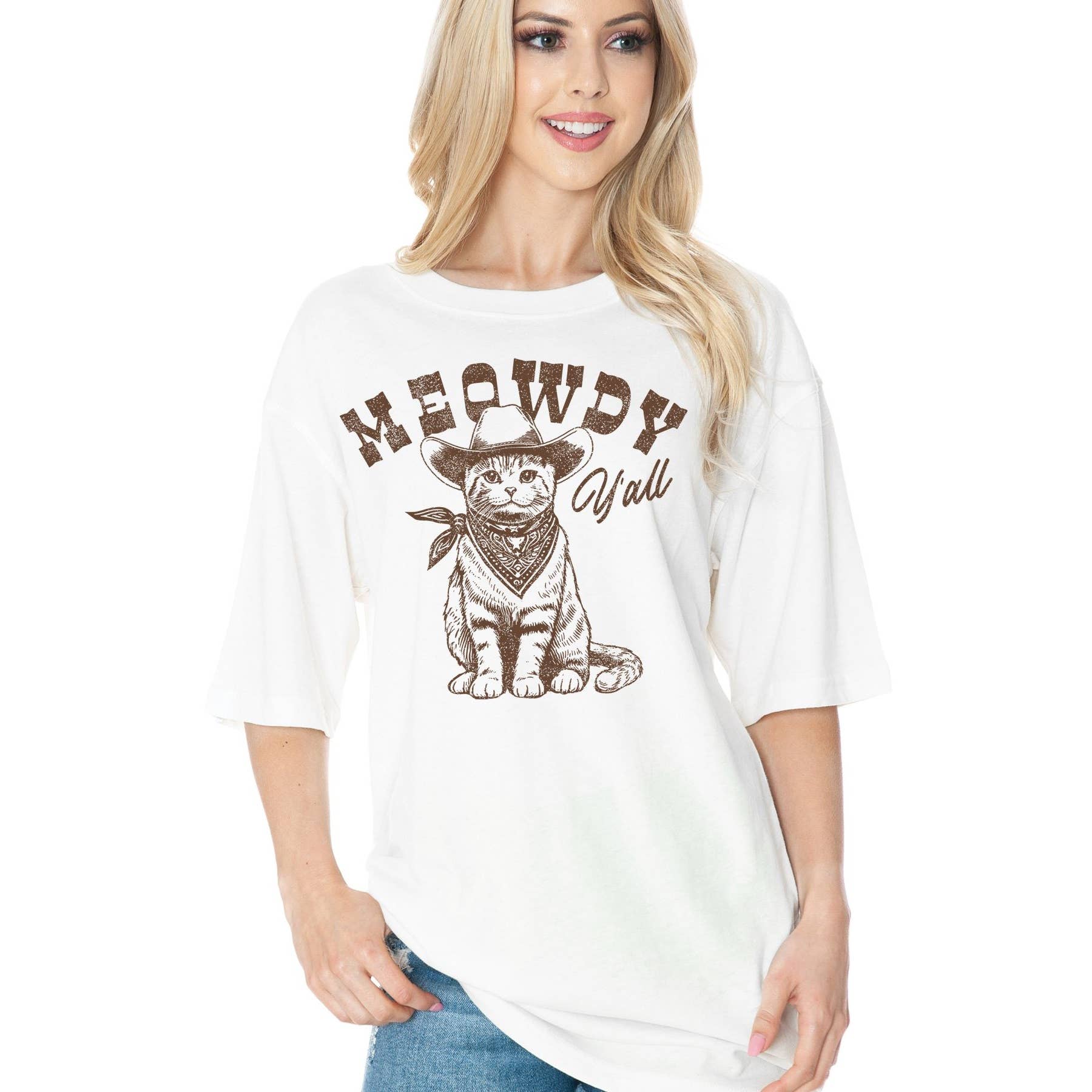 Meowdy Yall Oversized Unisex T Shirt