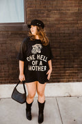 One Hell of A Mother Womens Graphic Tee - Black