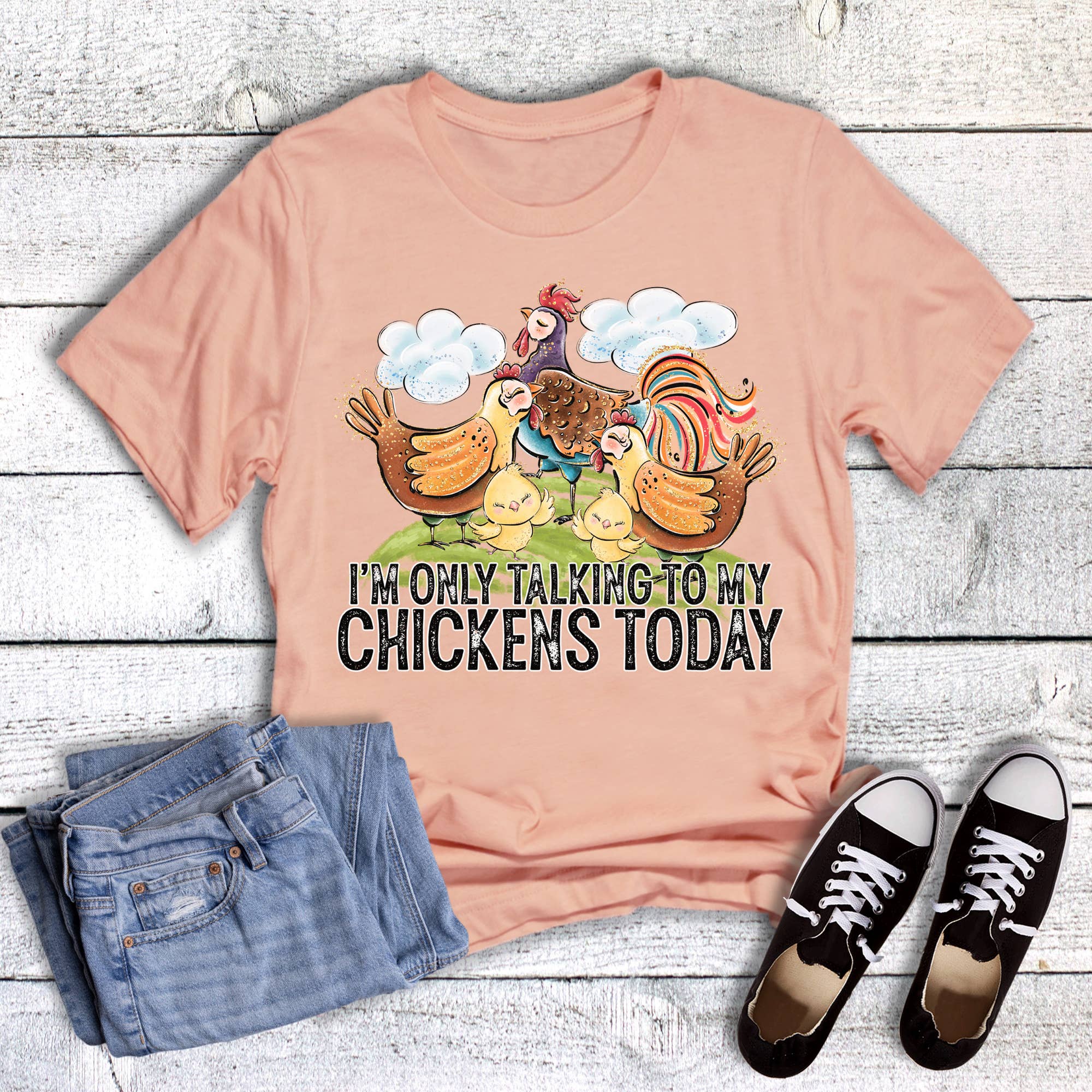 Western Only Talking To My Chickens Graphic Tee