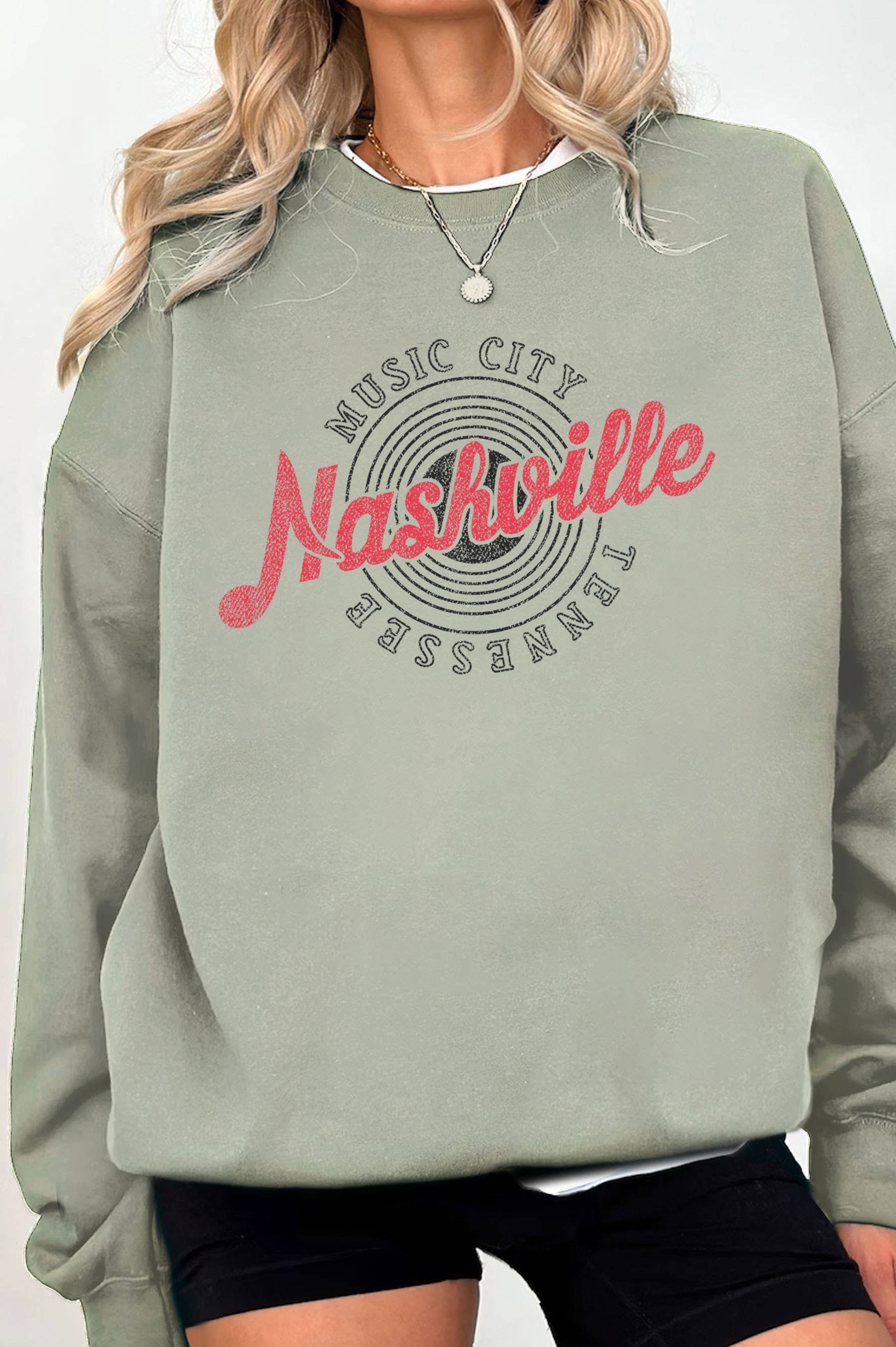 Nashville Music City Graphic Brush Sweatshirt