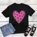 Valentine Pink Leopard Heart Graphic Tee