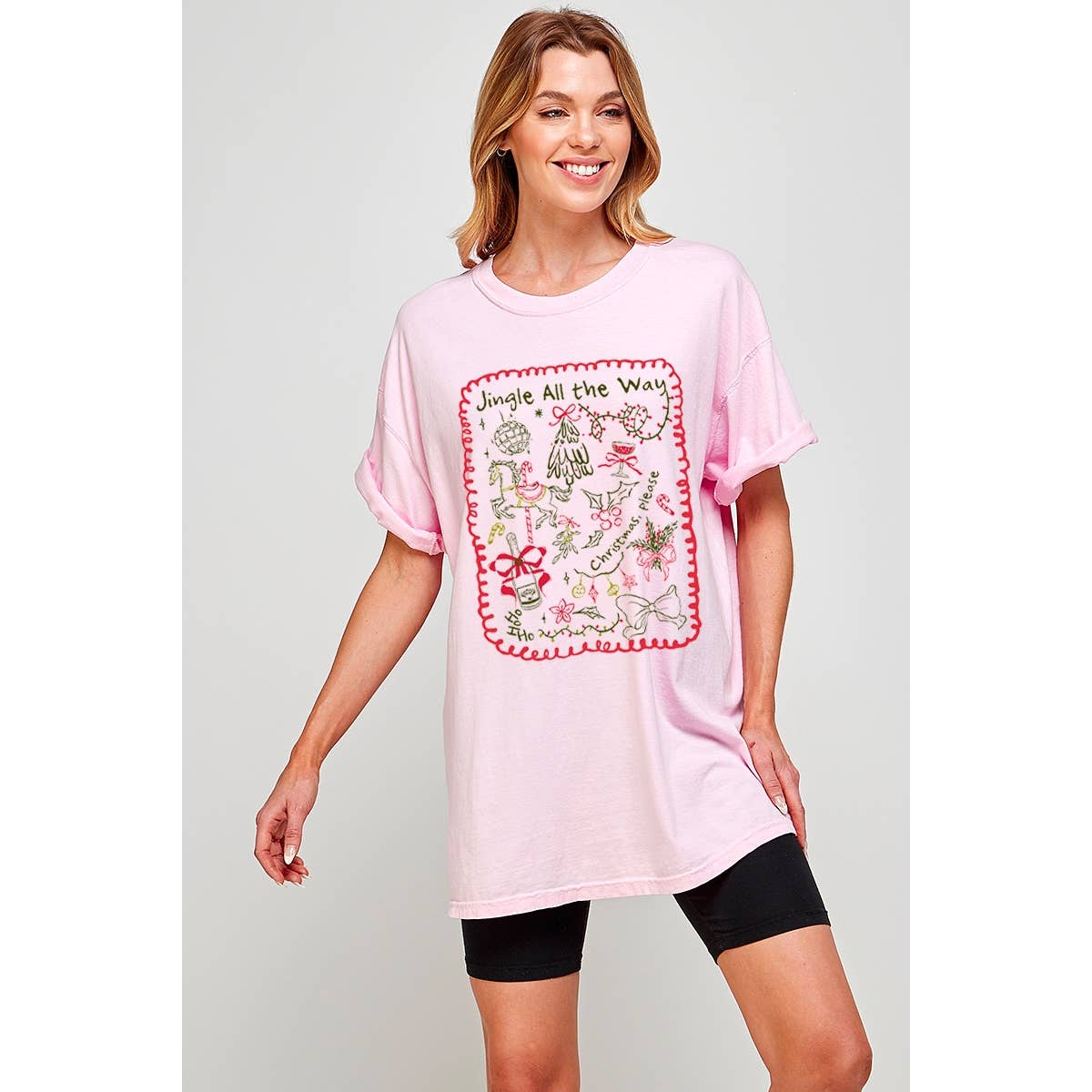Jingle All the Way Christmas Vintage Graphic Oversized Tee