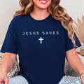 Jesus Saves Christian Graphic Tee | Gildan