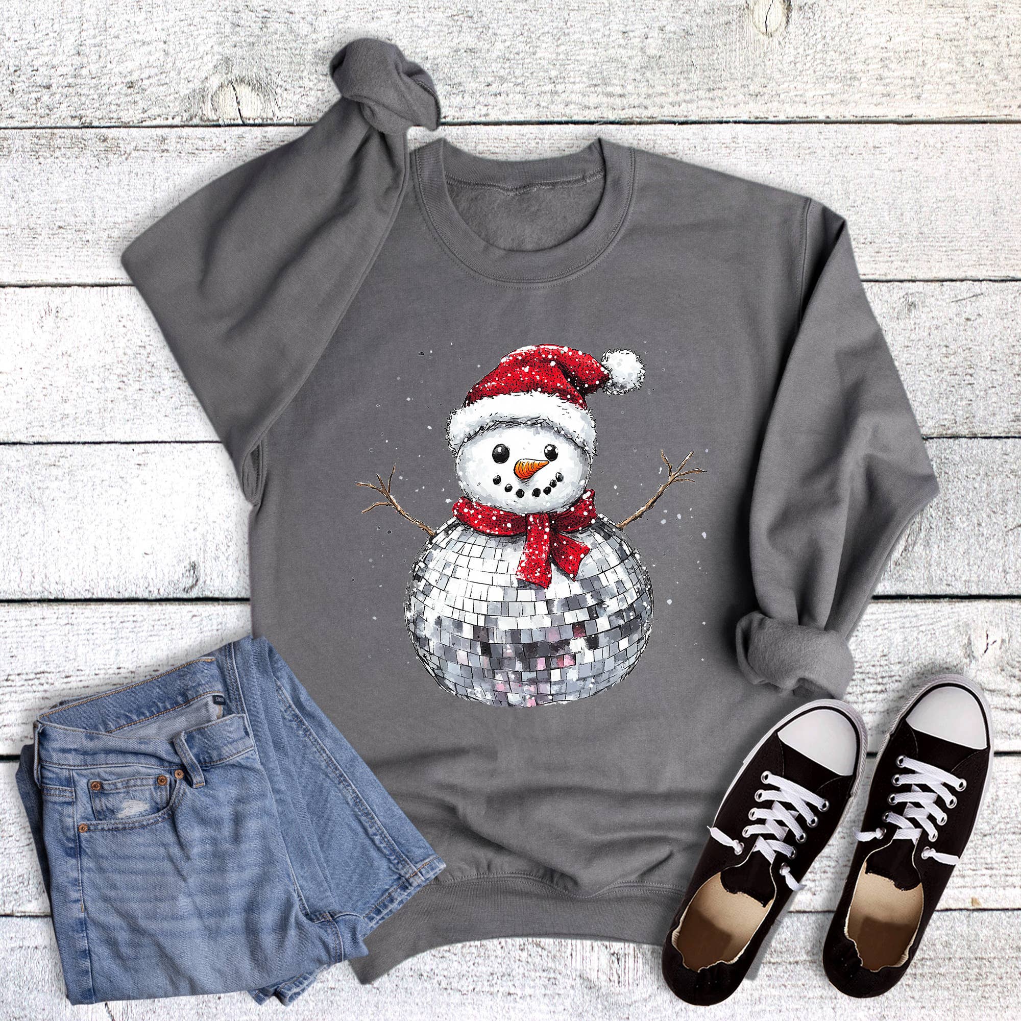 Christmas Disco Snowman Sweatshirt