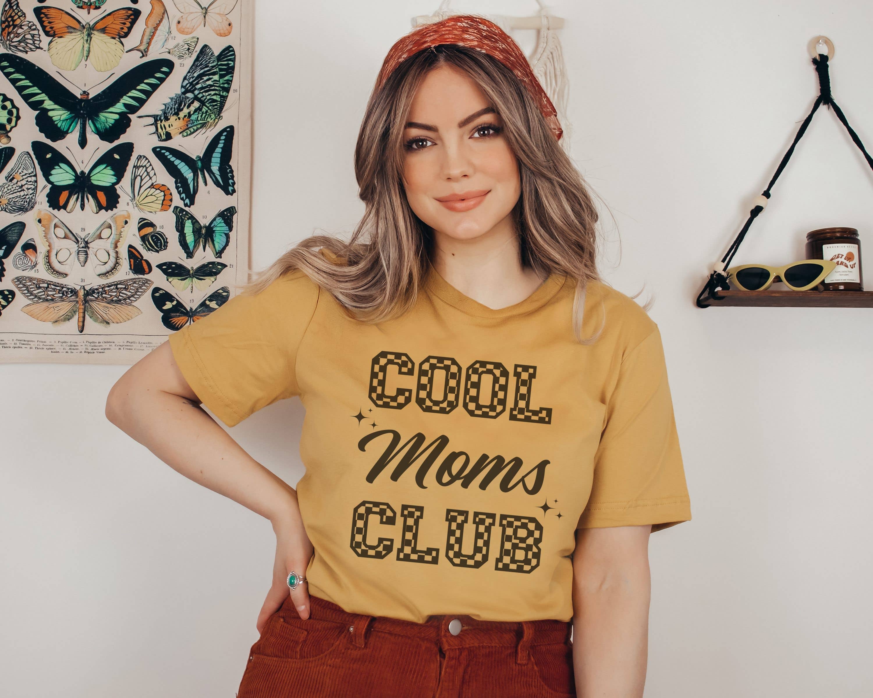 Cool Moms Club Checker Graphic Tee | Mama Tee