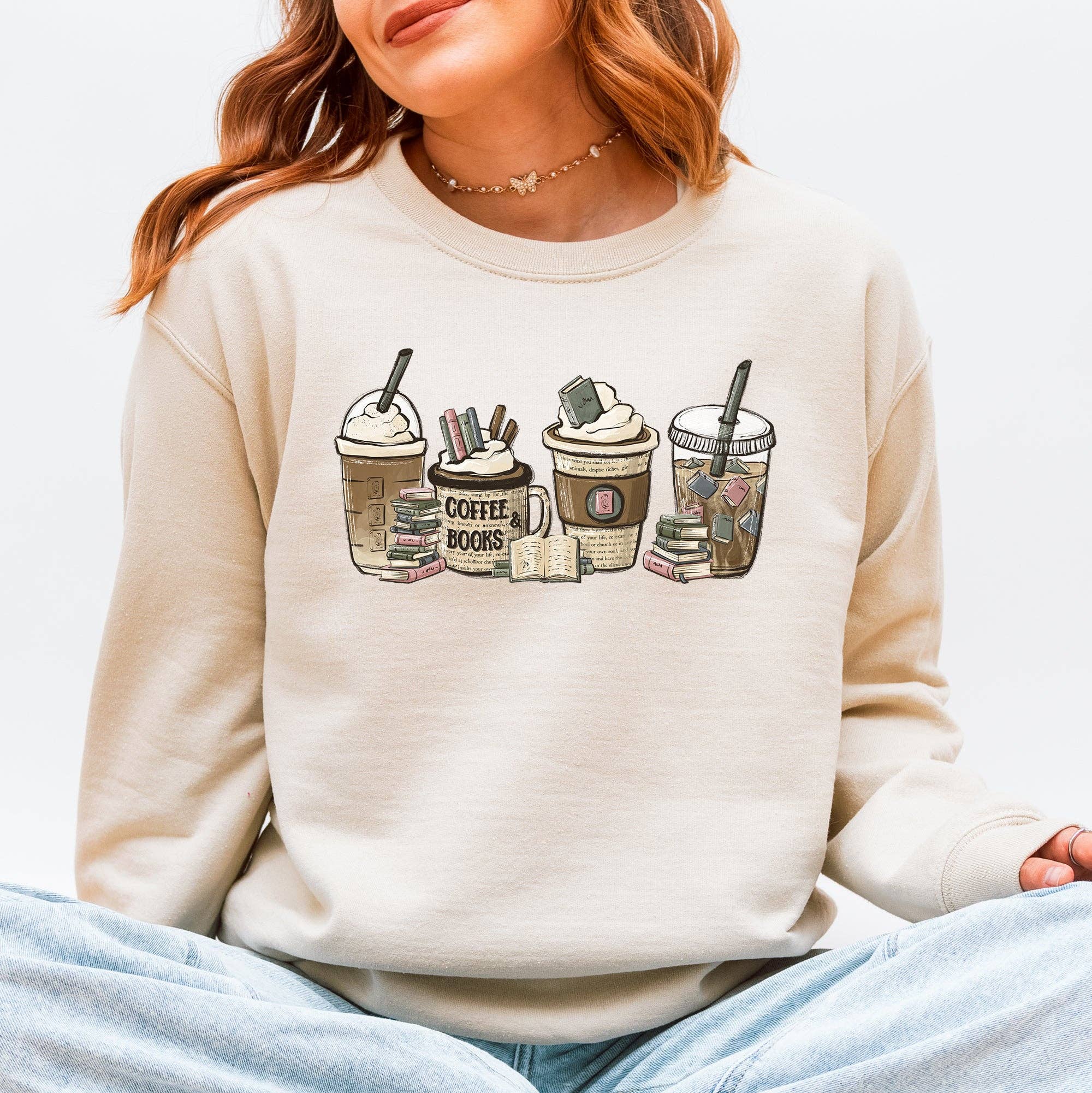 Coffee and Books, Reading, Booktok, Library, Sweatshirt