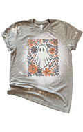 Boo-Tiful Blooms – Bleached Ghost Floral Halloween Tee