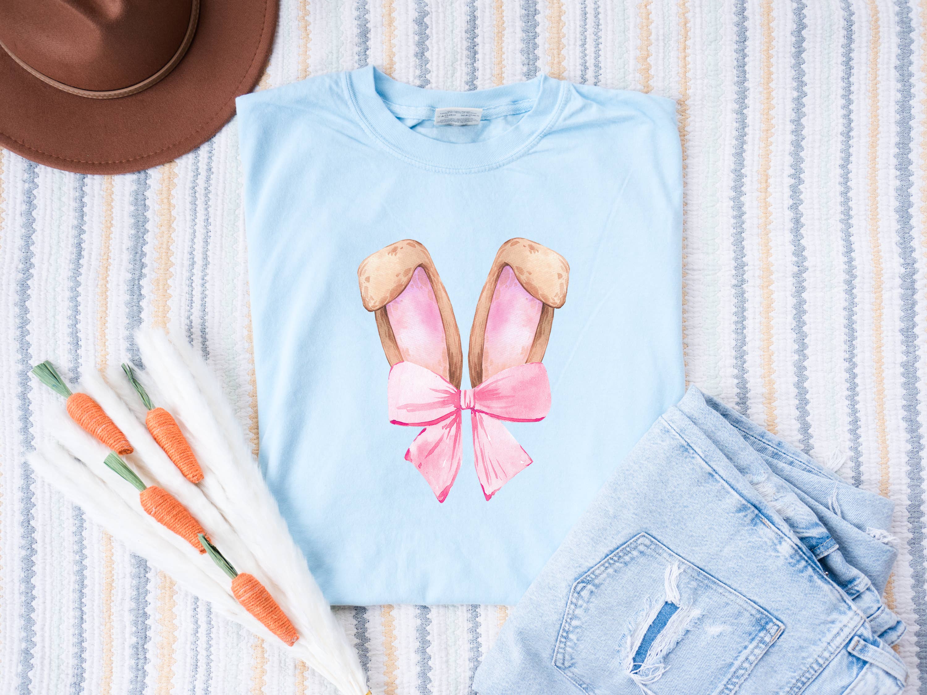 Easter T Shirt, Easter Bunny Shirt, Bow Shirt, Pastels