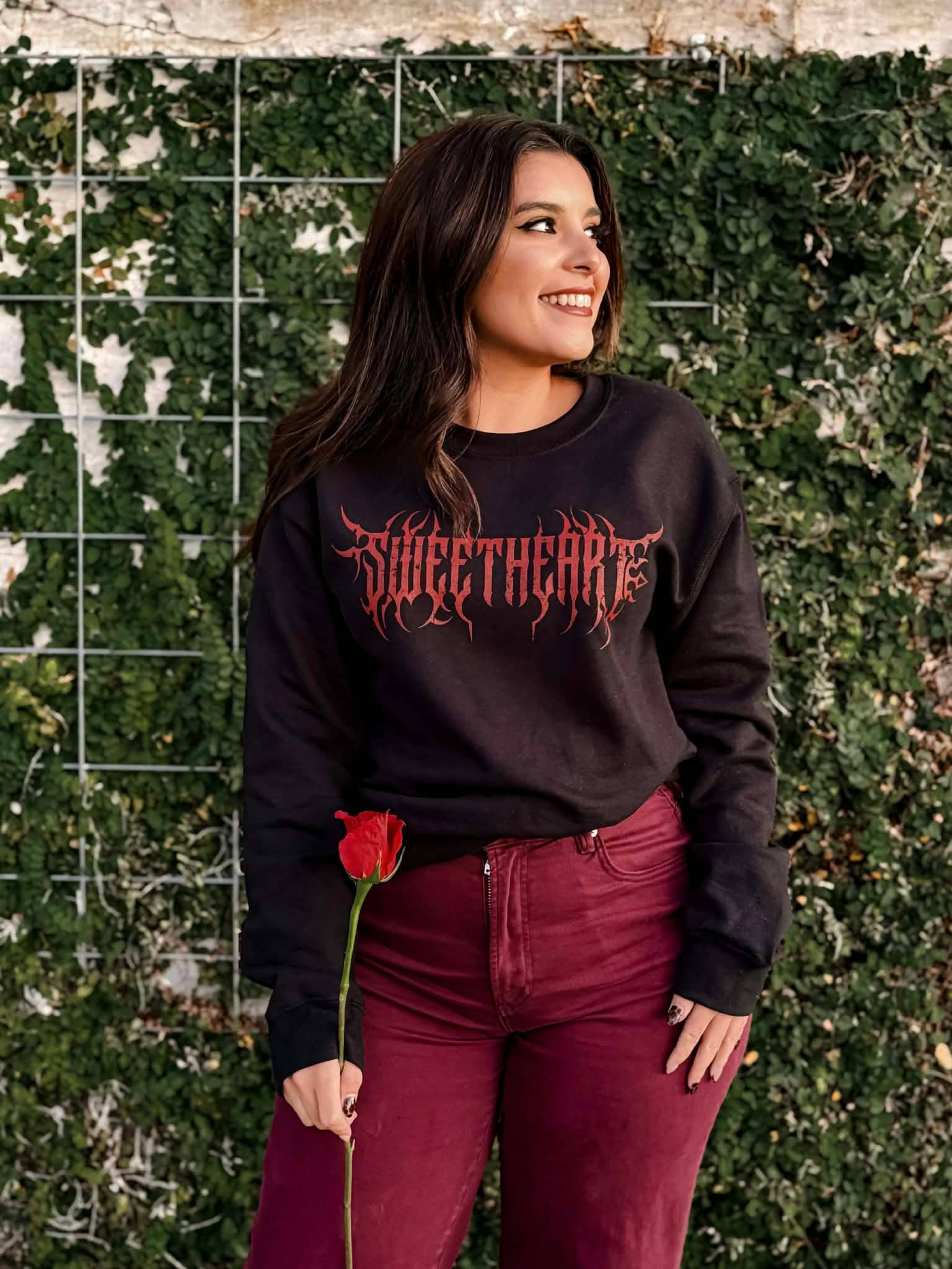 Sweetheart Crewneck Sweatshirt, Valentine's Day Metal Tee