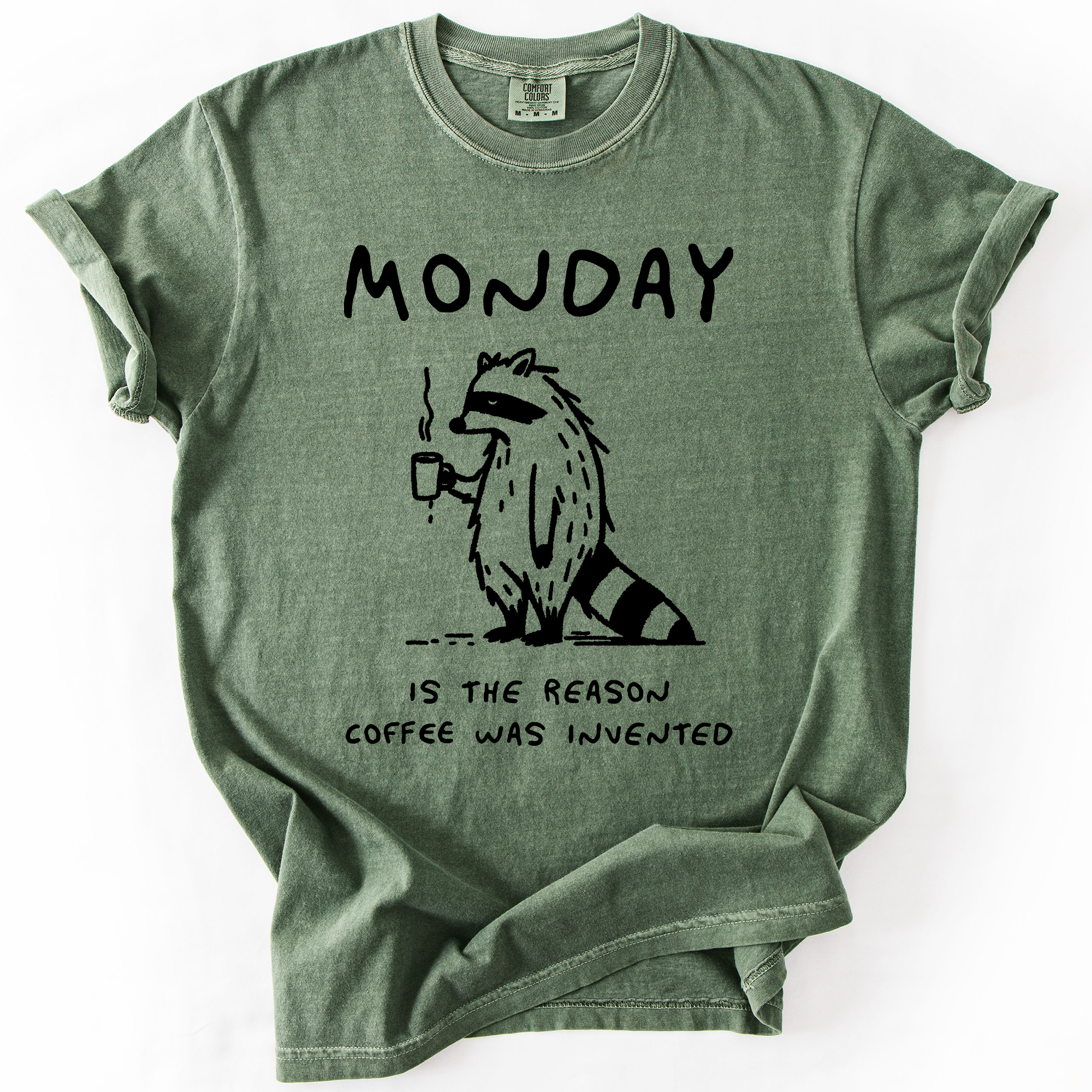 Monday, Raccoon, Coffee, Funny, Comfort Colors T-Shirt