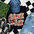 Orange Football Leopard & Sequin Tee