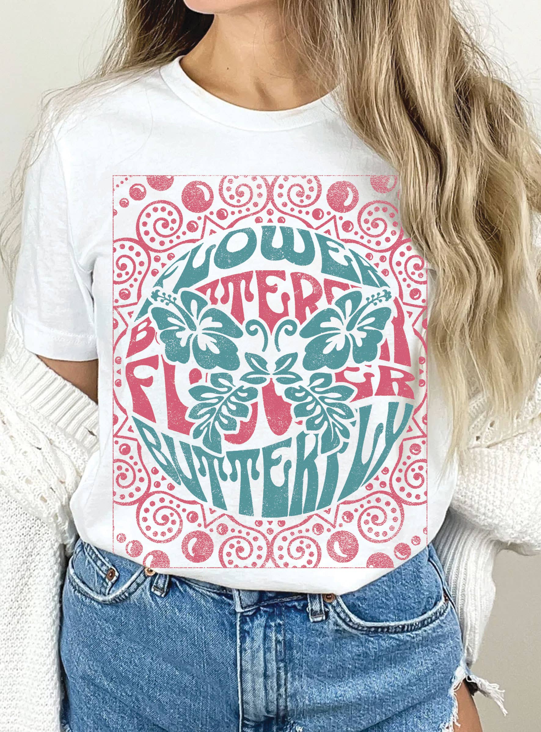 Flower Butterfly Graphic Tshirts